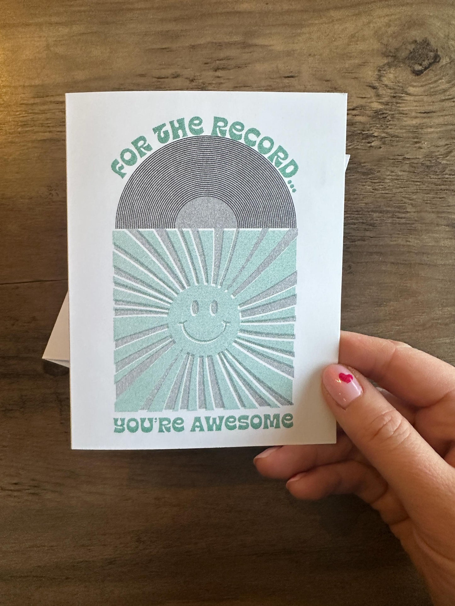 For the Record, You're Awesome - Risograph Card