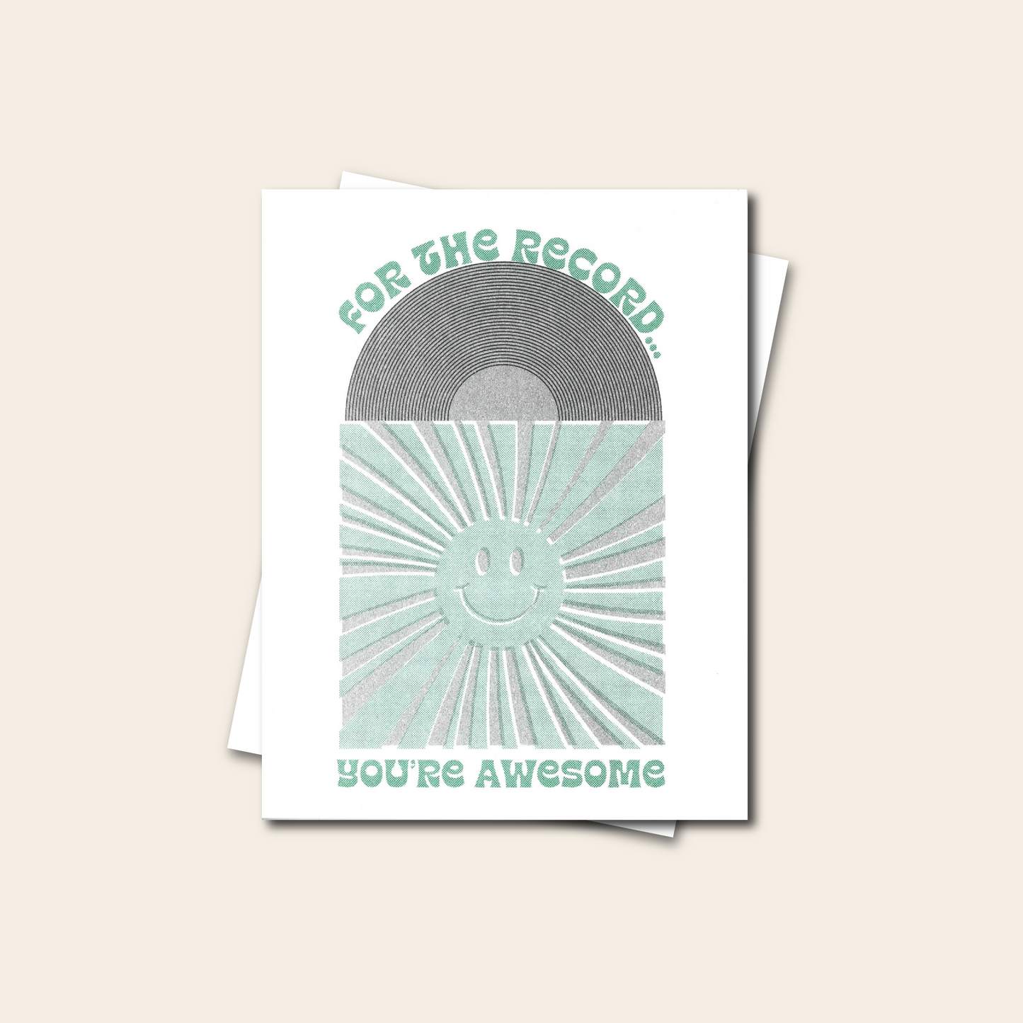 For the Record, You're Awesome - Risograph Card