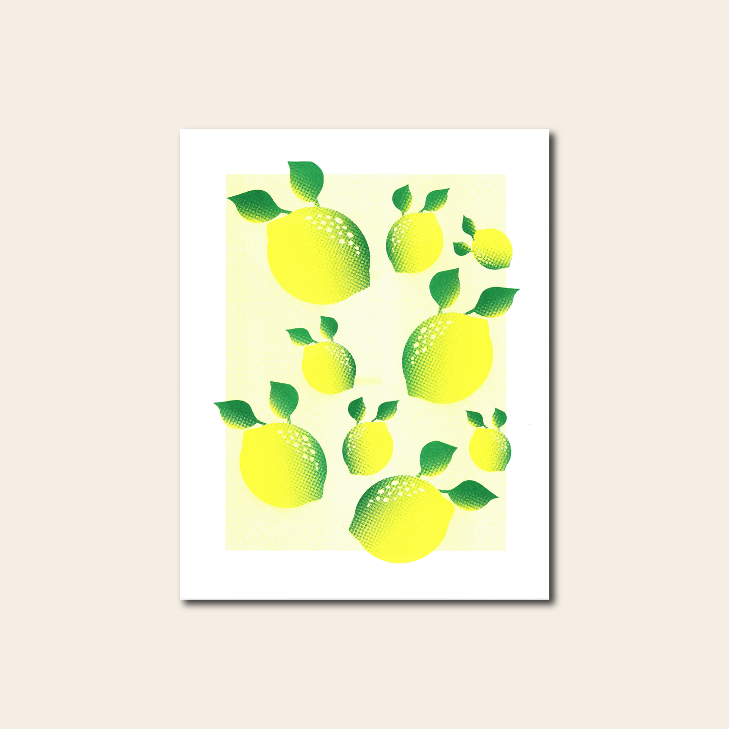 Fruit Trio: Strawberry, Lemon, Blueberry - Risograph Print, 8x10