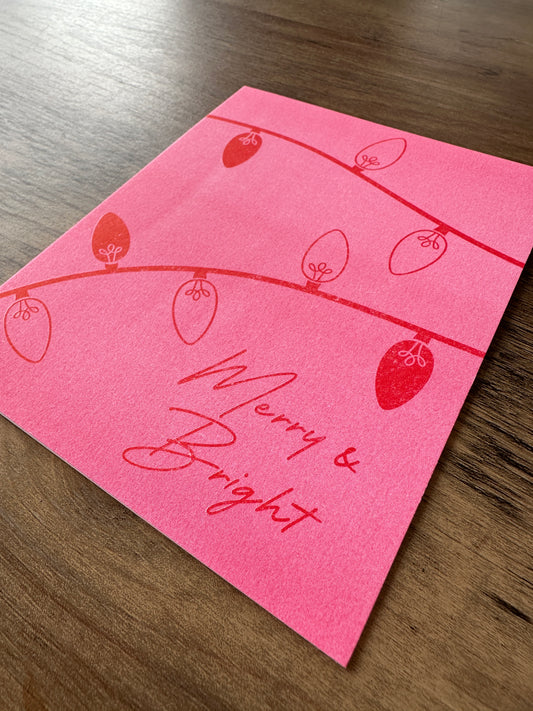 Merry & Bright - Holiday Risograph Card