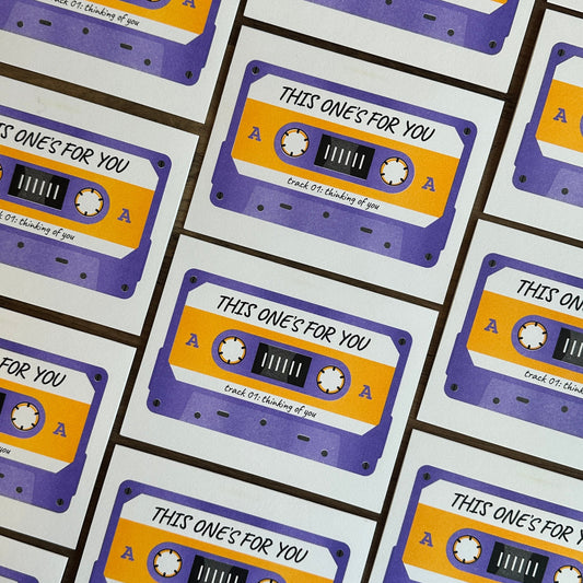 Thinking of You - Cassette Risograph Card