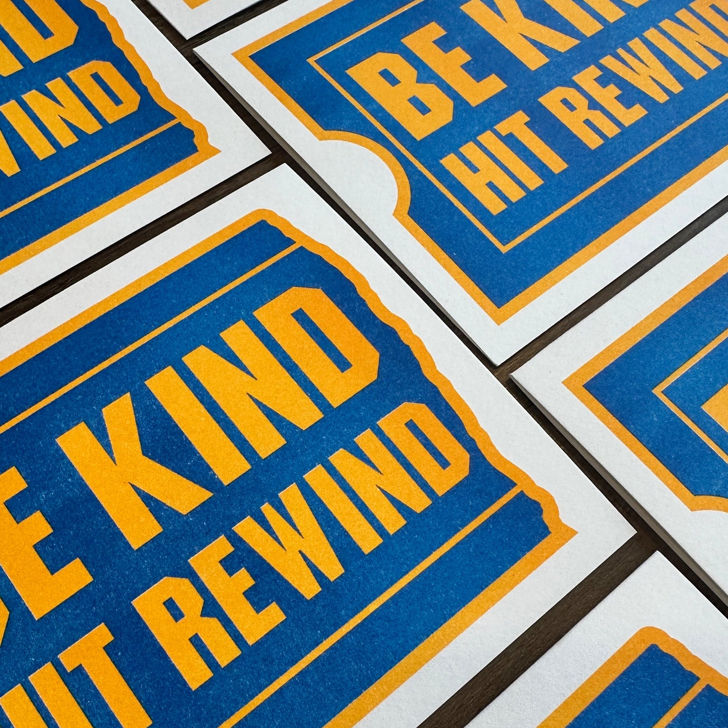 Be Kind, Hit Rewind - Risograph Card