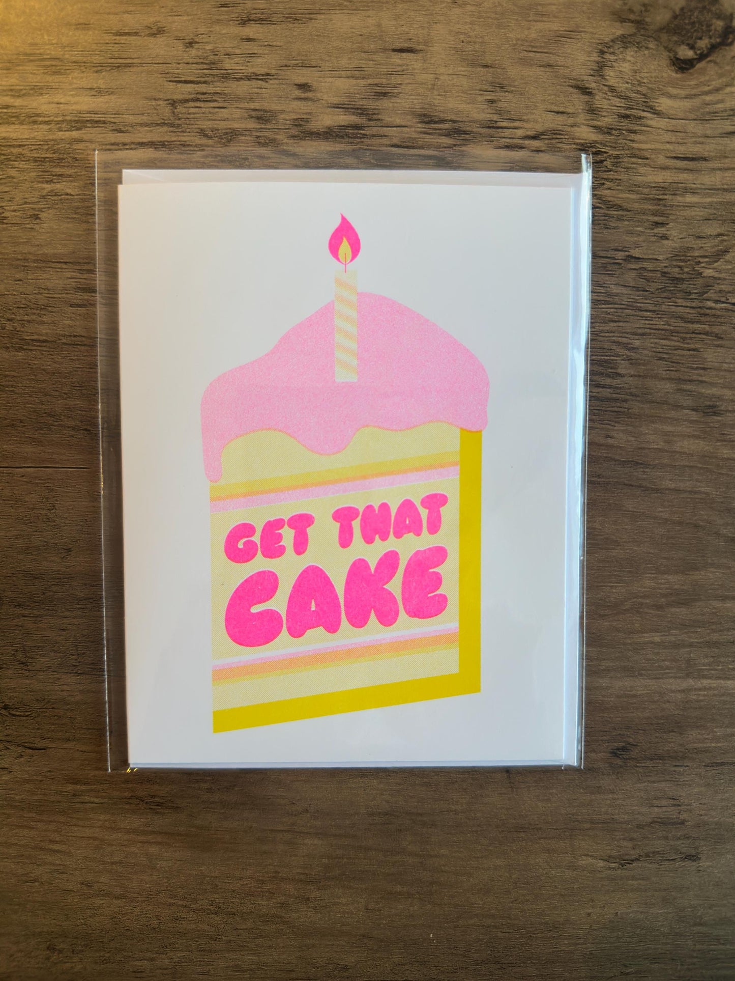 Get That Cake - Risograph Card
