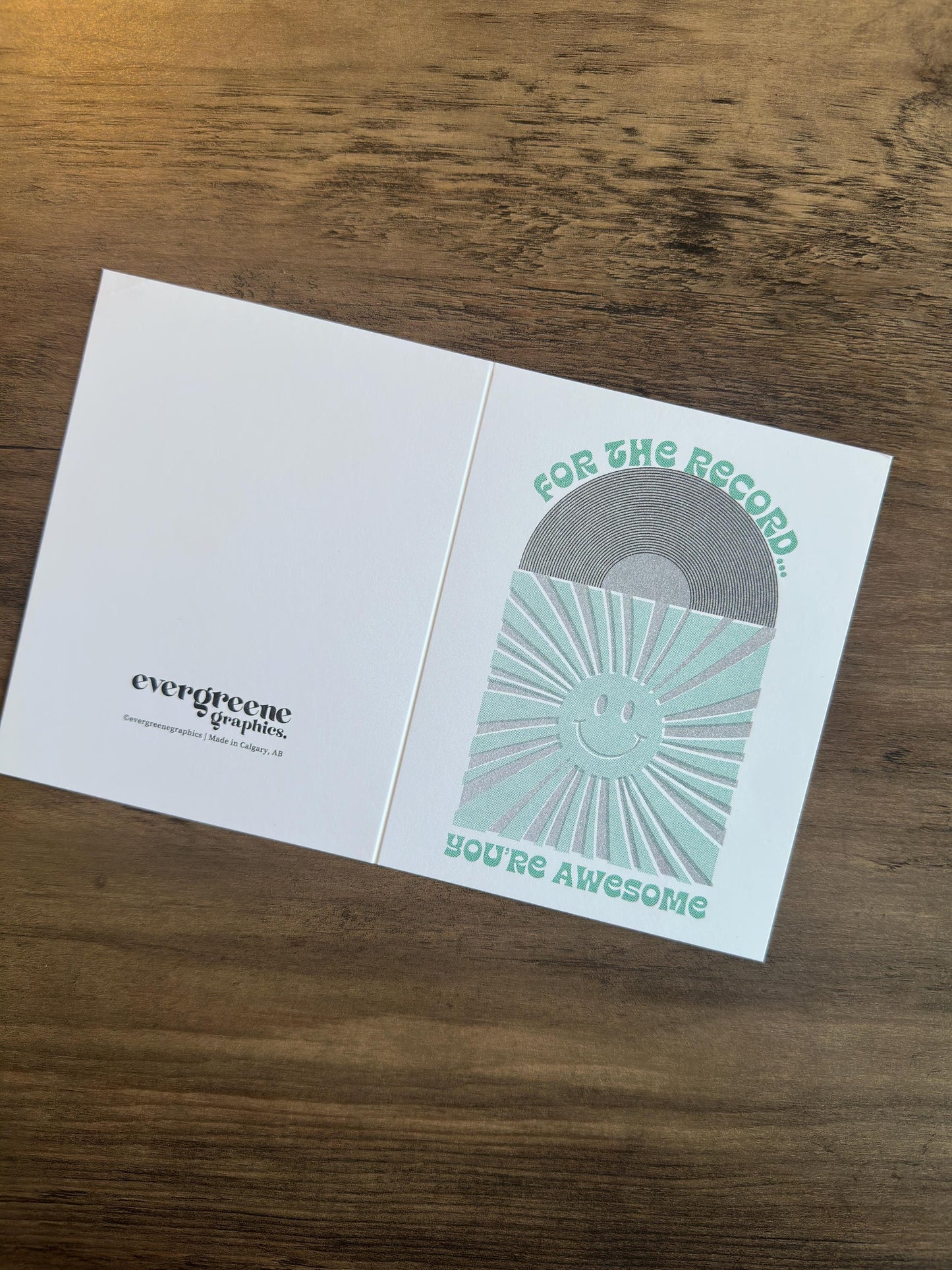 For the Record, You're Awesome - Risograph Card