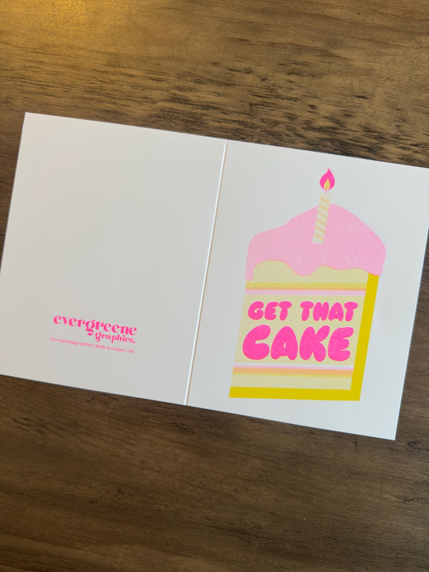Get That Cake - Risograph Card