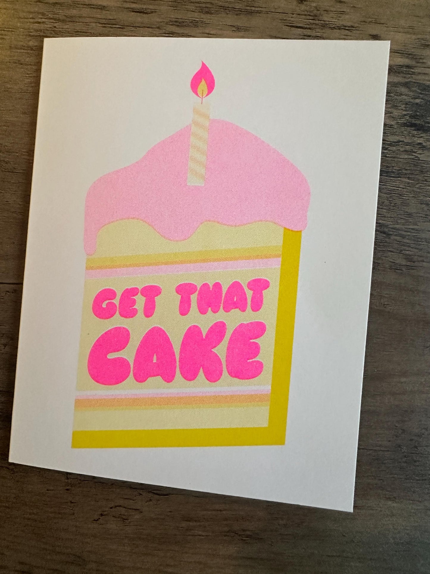 Get That Cake - Risograph Card