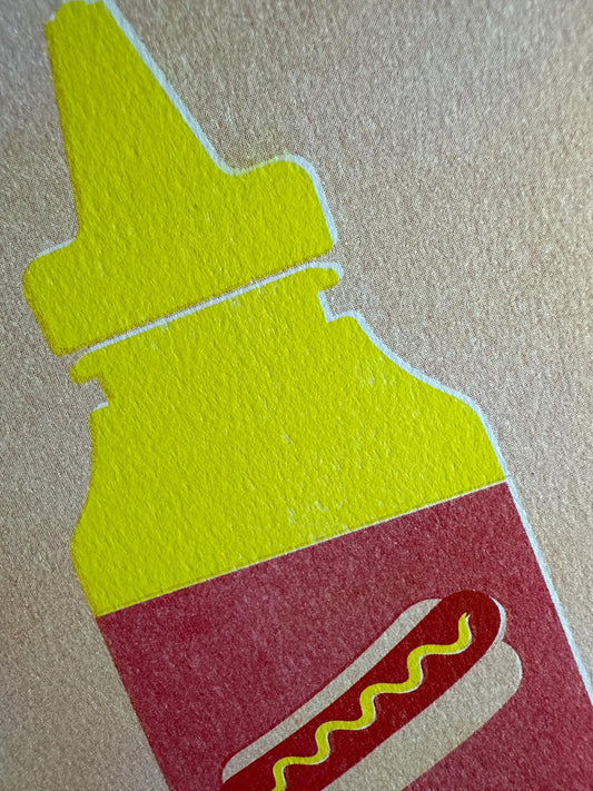 Mustard Bottle - Risograph Print, 8x10