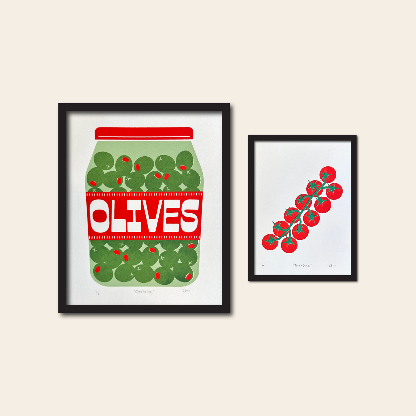 vine + dandy- Screen Print (2 layer),  5x7