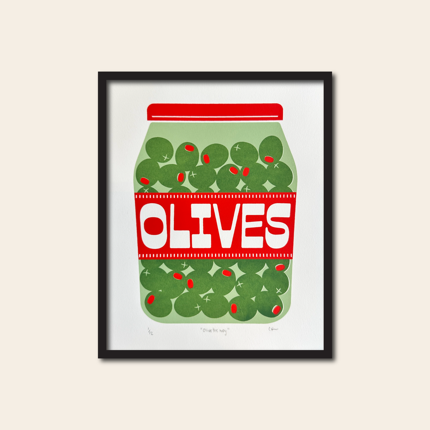 olive the way- Screen Print (3 layer),  8x10