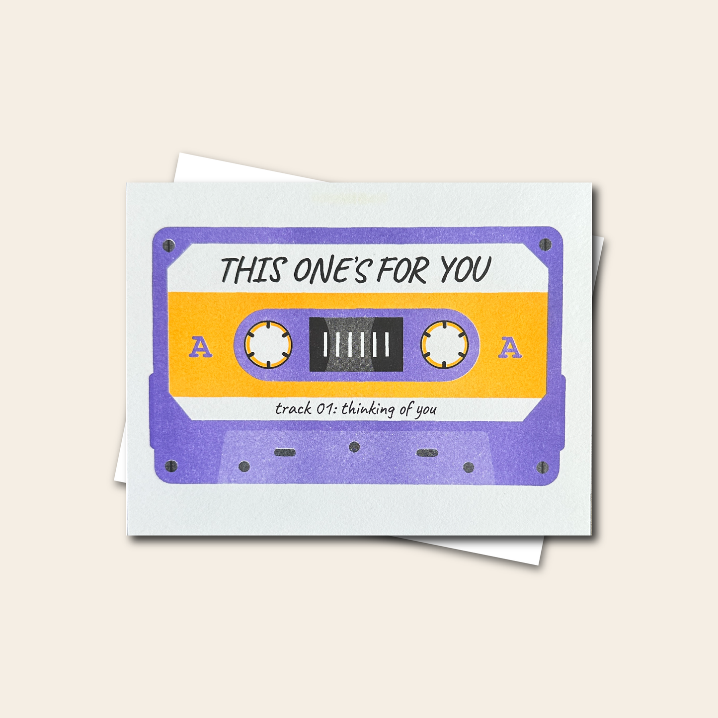 Thinking of You - Cassette Risograph Card