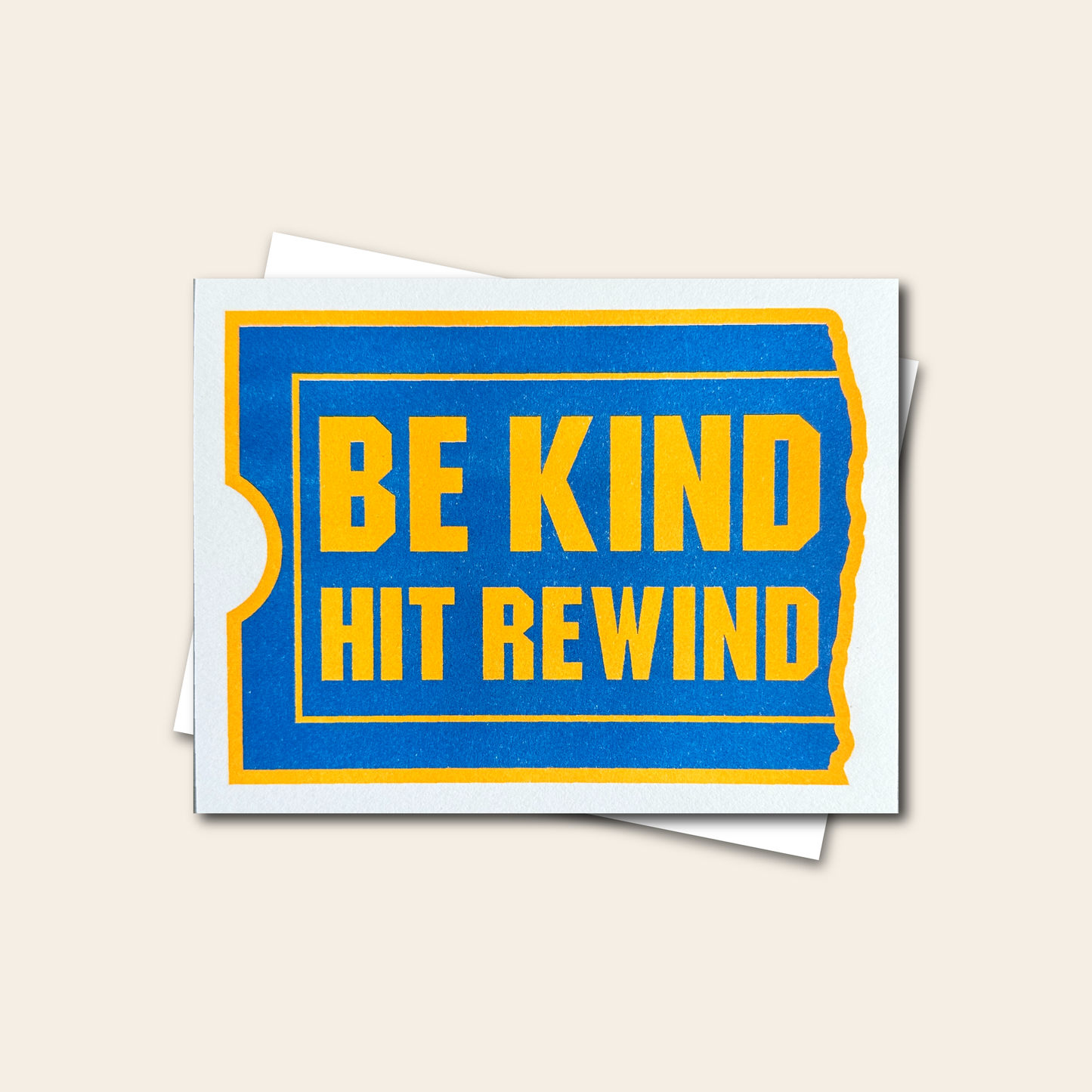 Be Kind, Hit Rewind - Risograph Card