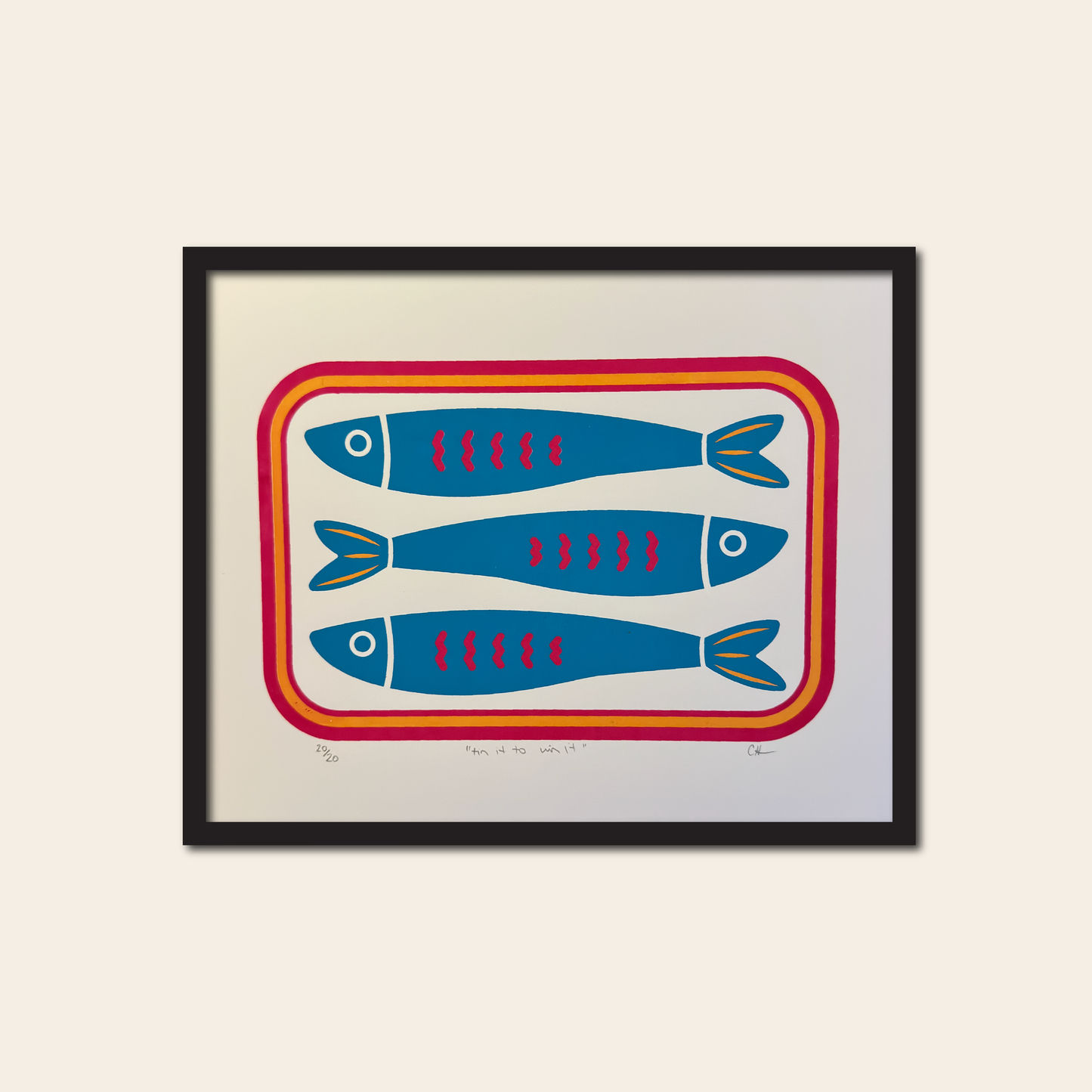 tin it to win it- Screen Print (3 layer),  8x10