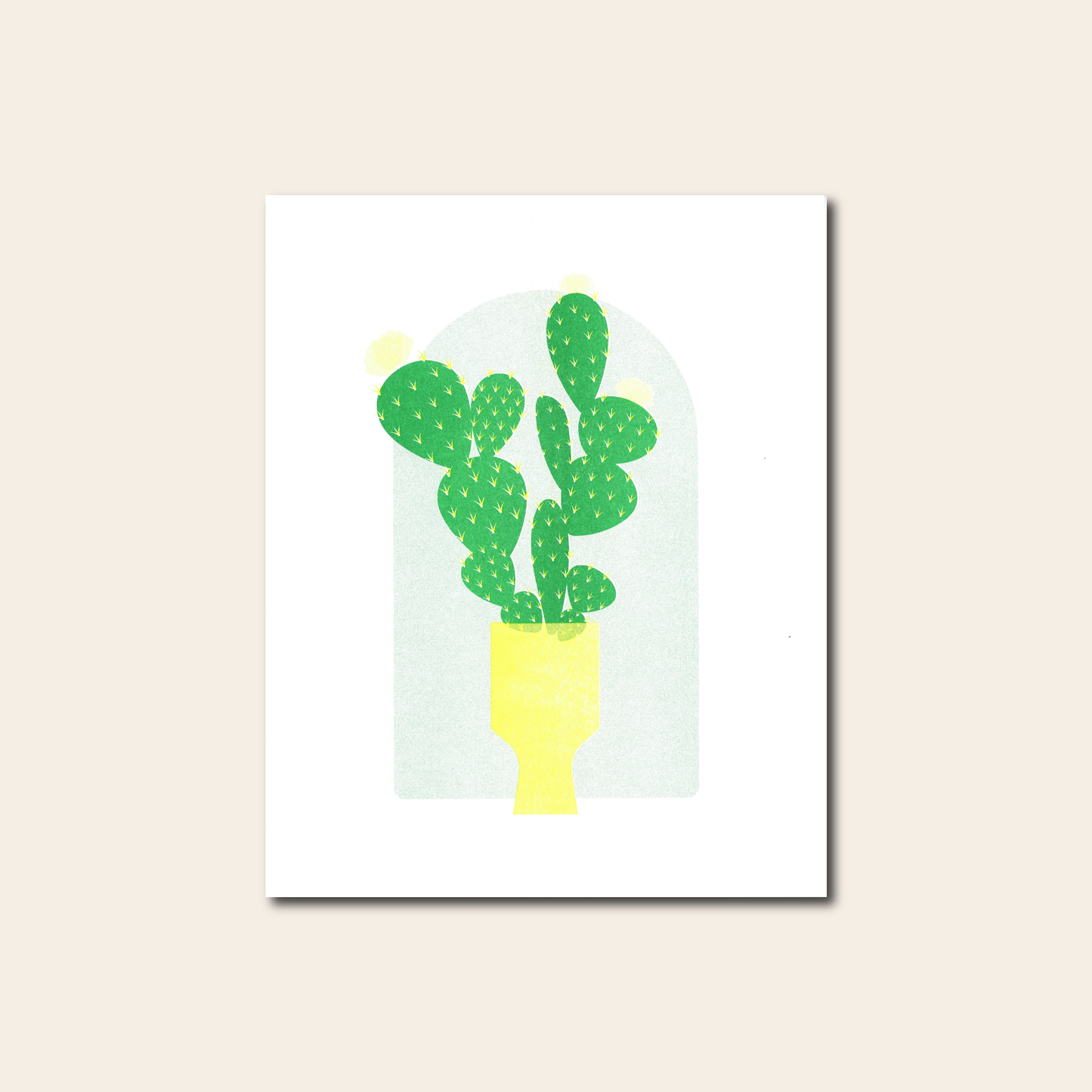 Blooming Cactus - Risograph Print, 8x10