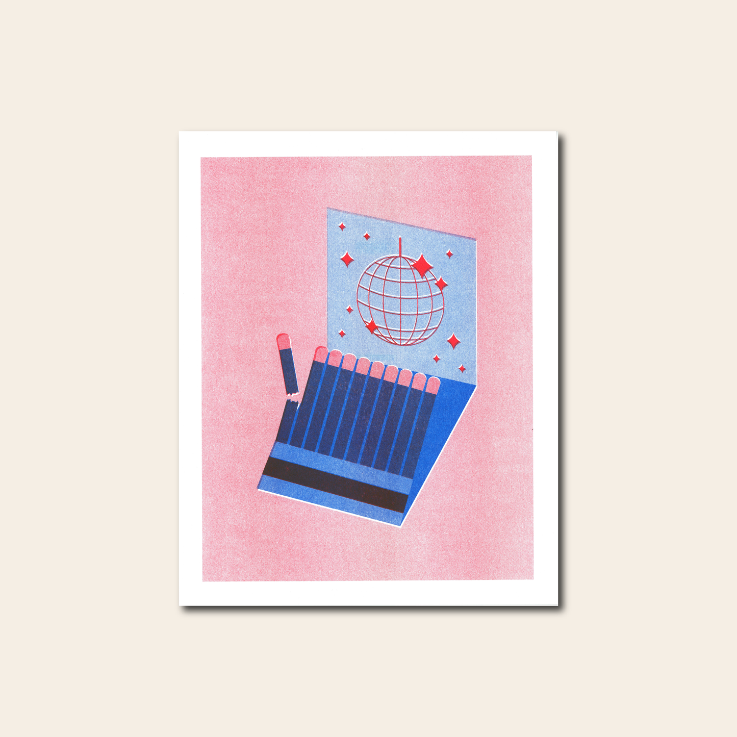 Disco Matches - Risograph Print, 8x10