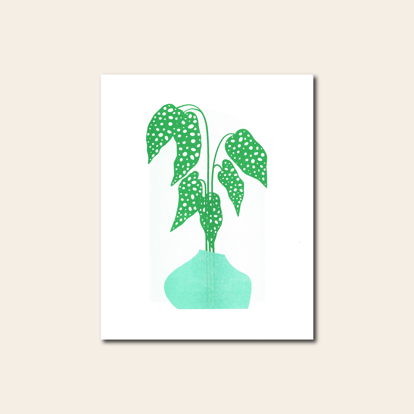 Monstera Plant - Risograph Print, 8x10