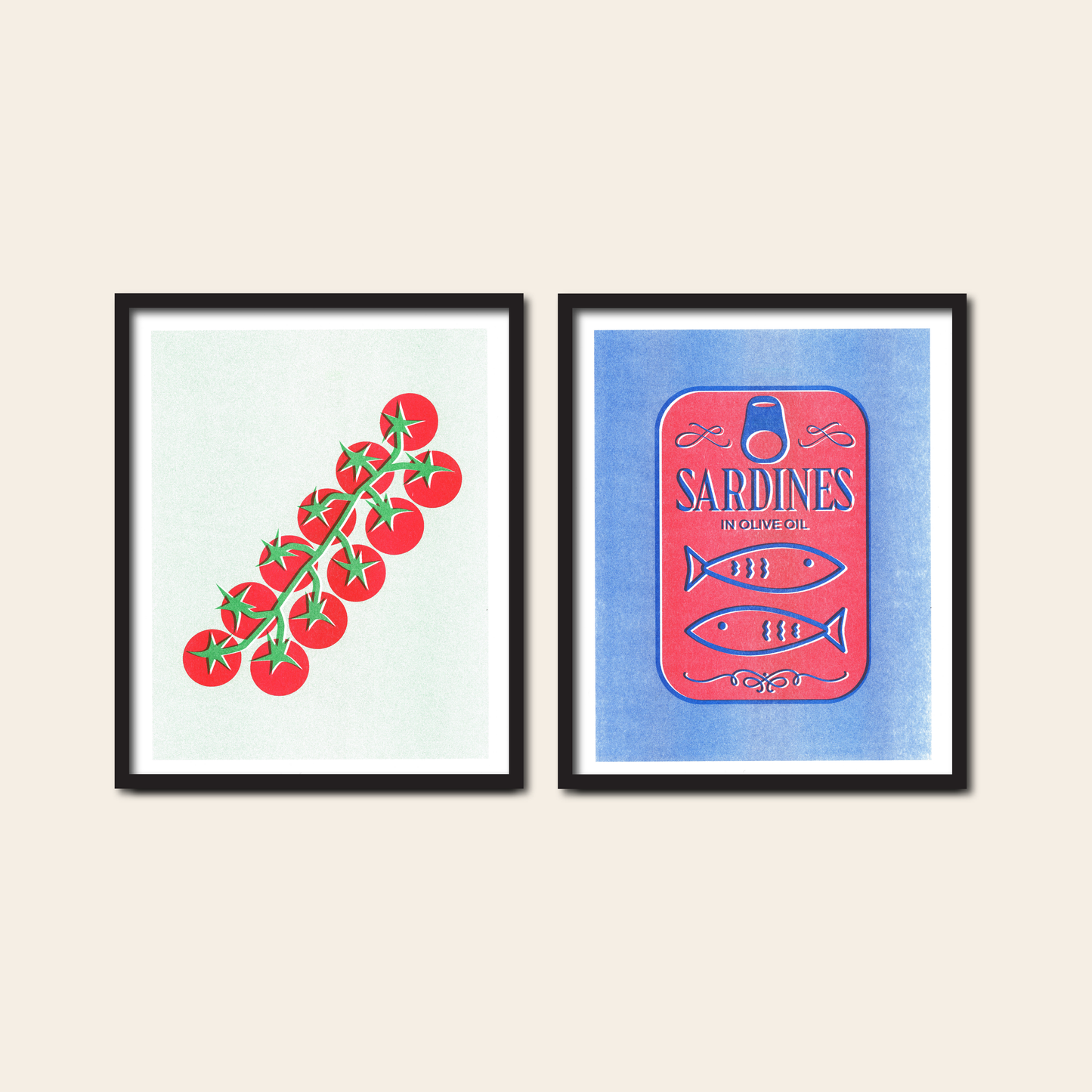 Tomatoes on the Vine - Risograph Print, 8x10