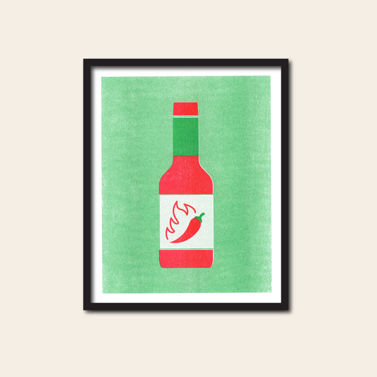 Hot Sauce - Risograph Print, 8x10