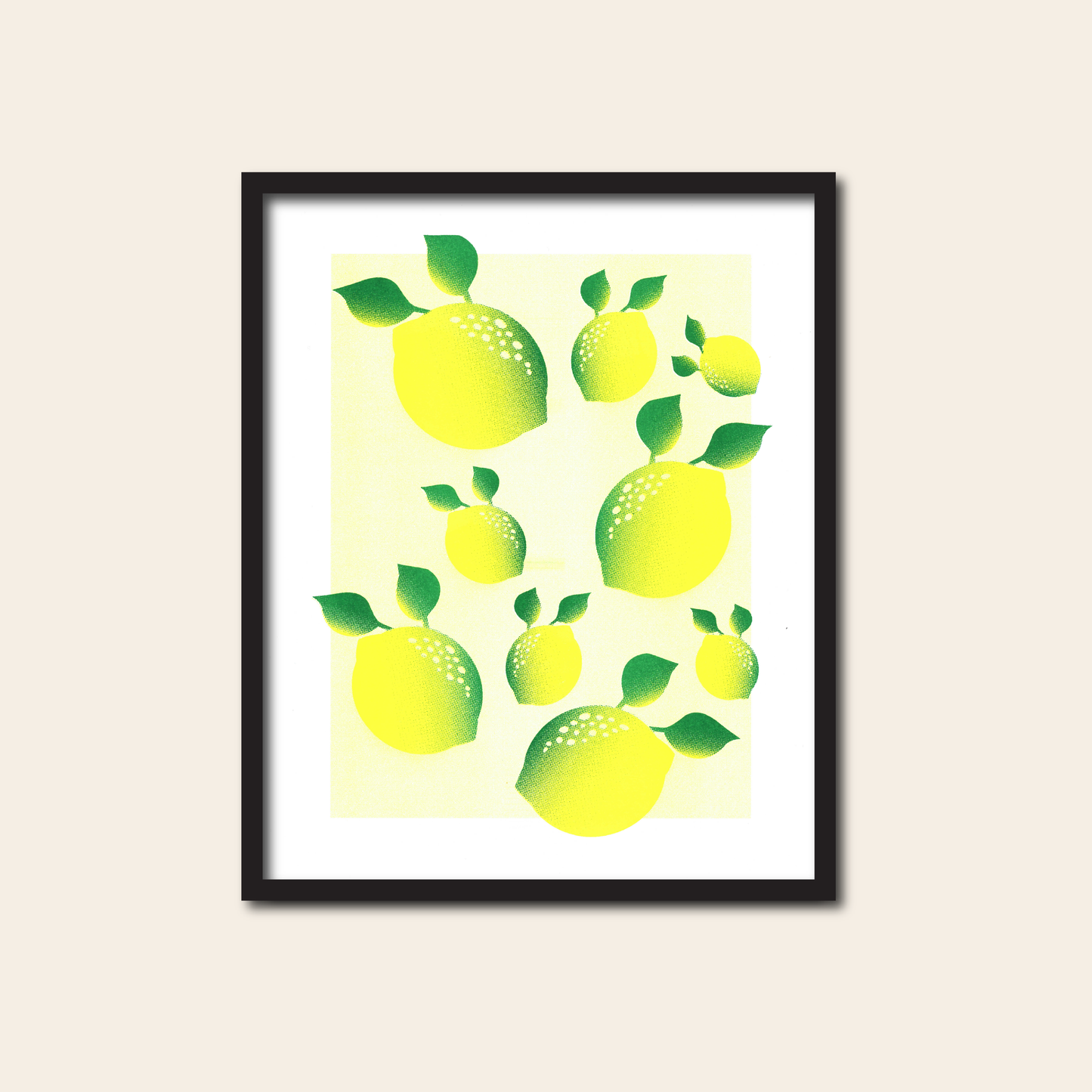 Fruit Trio: Strawberry, Lemon, Blueberry - Risograph Print, 8x10