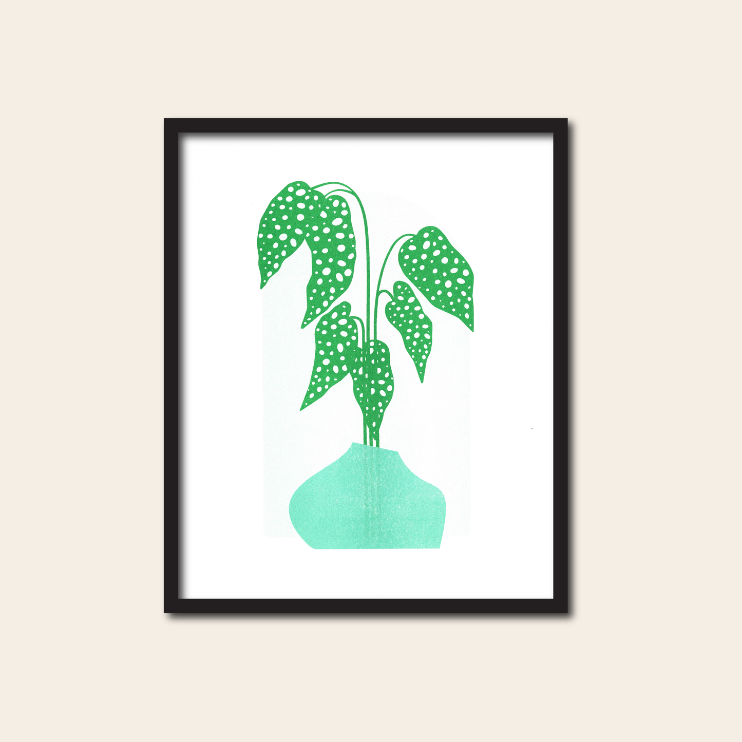 Monstera Plant - Risograph Print, 8x10