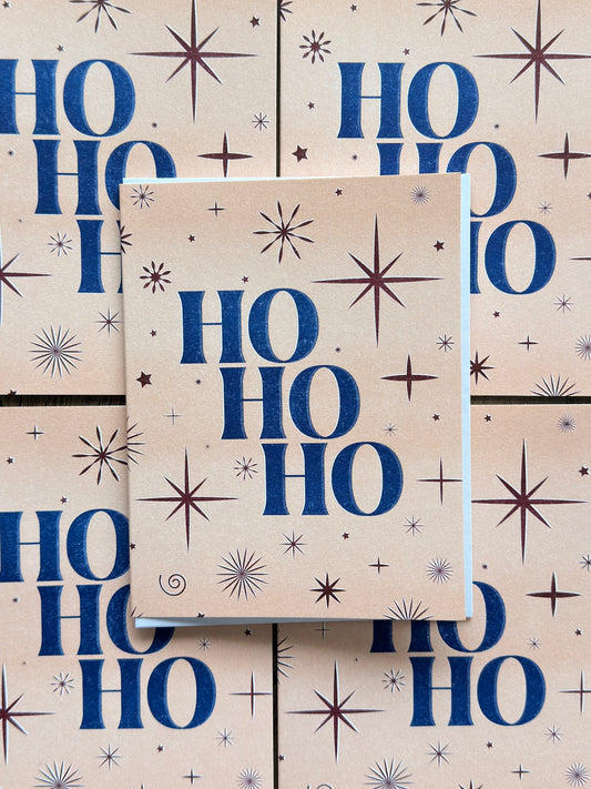 Ho Ho Ho - Holiday Risograph Card