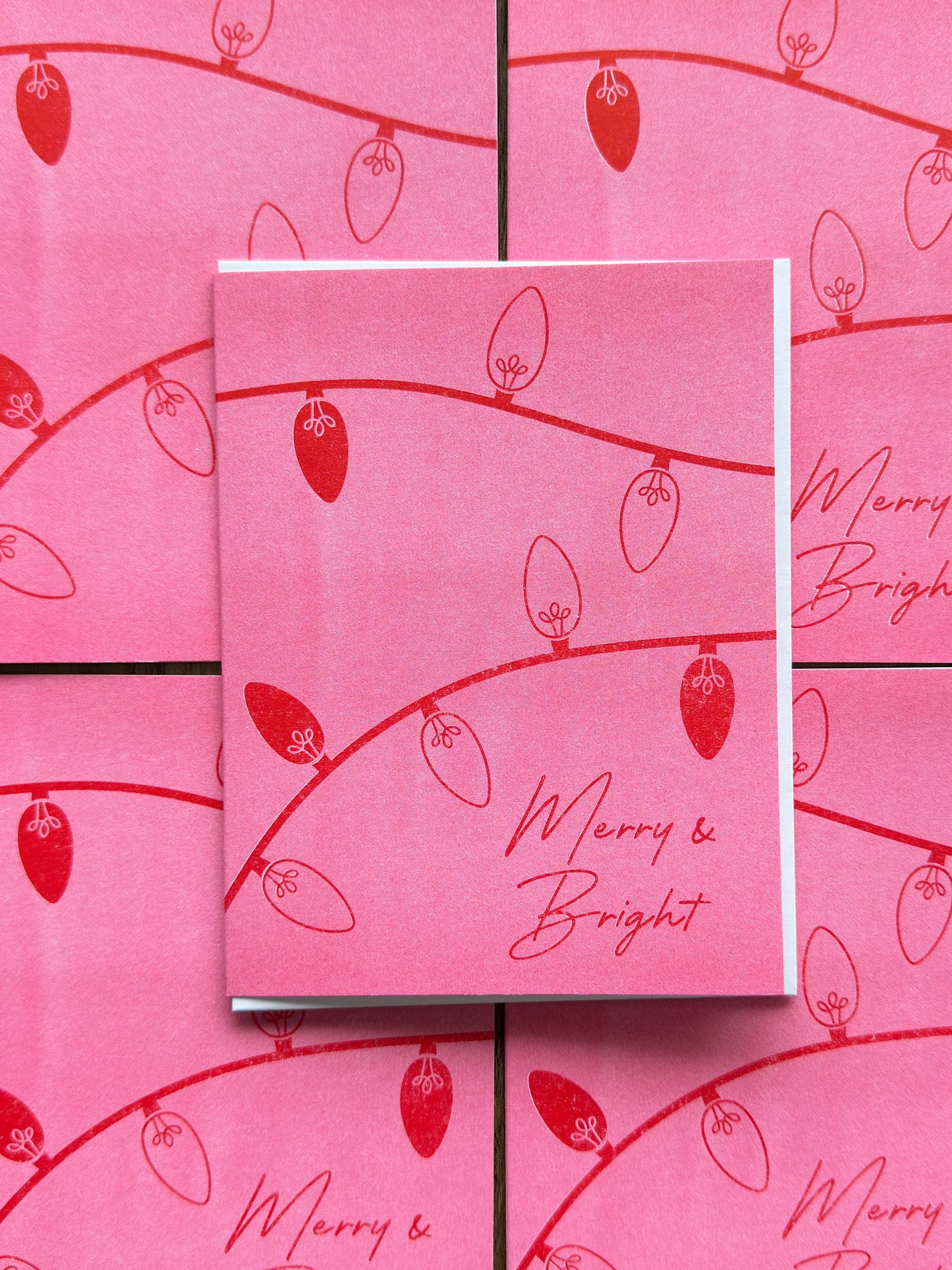 Merry & Bright - Holiday Risograph Card