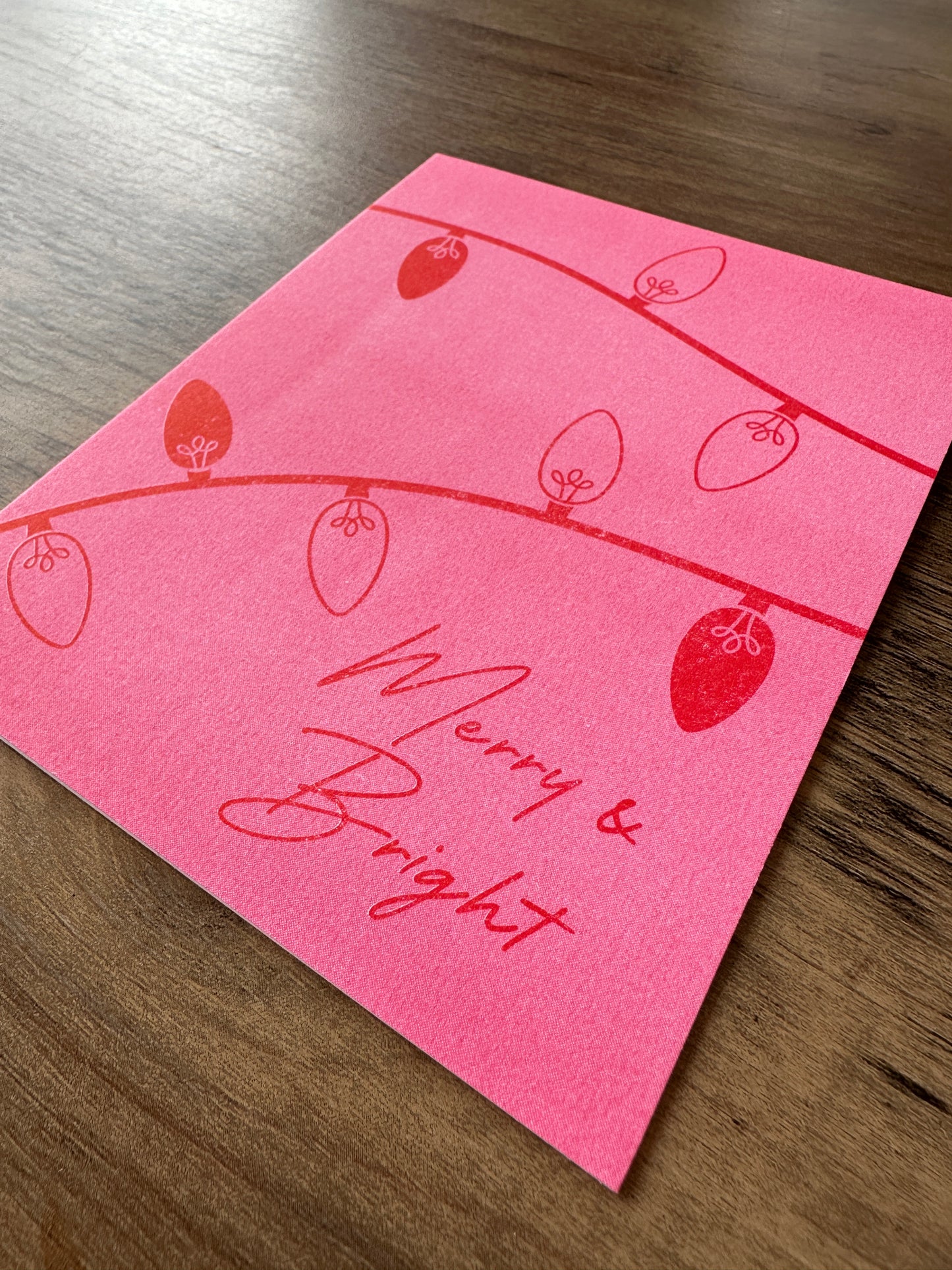 Merry & Bright - Holiday Risograph Card