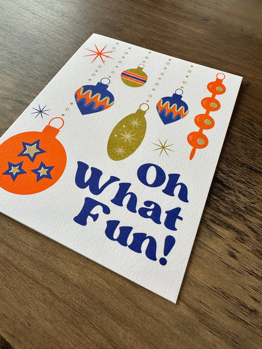 Oh What Fun! - Holiday Risograph Card