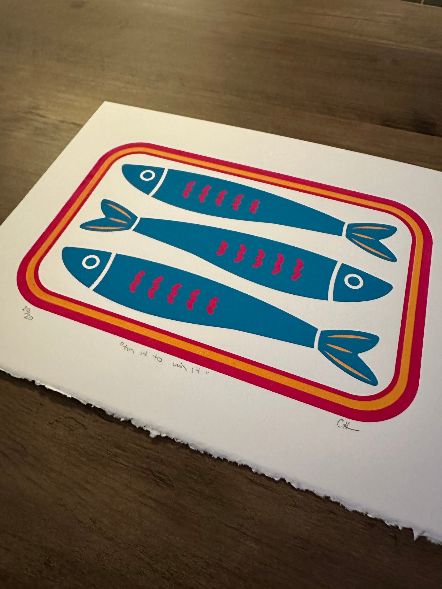 tin it to win it- Screen Print (3 layer),  8x10