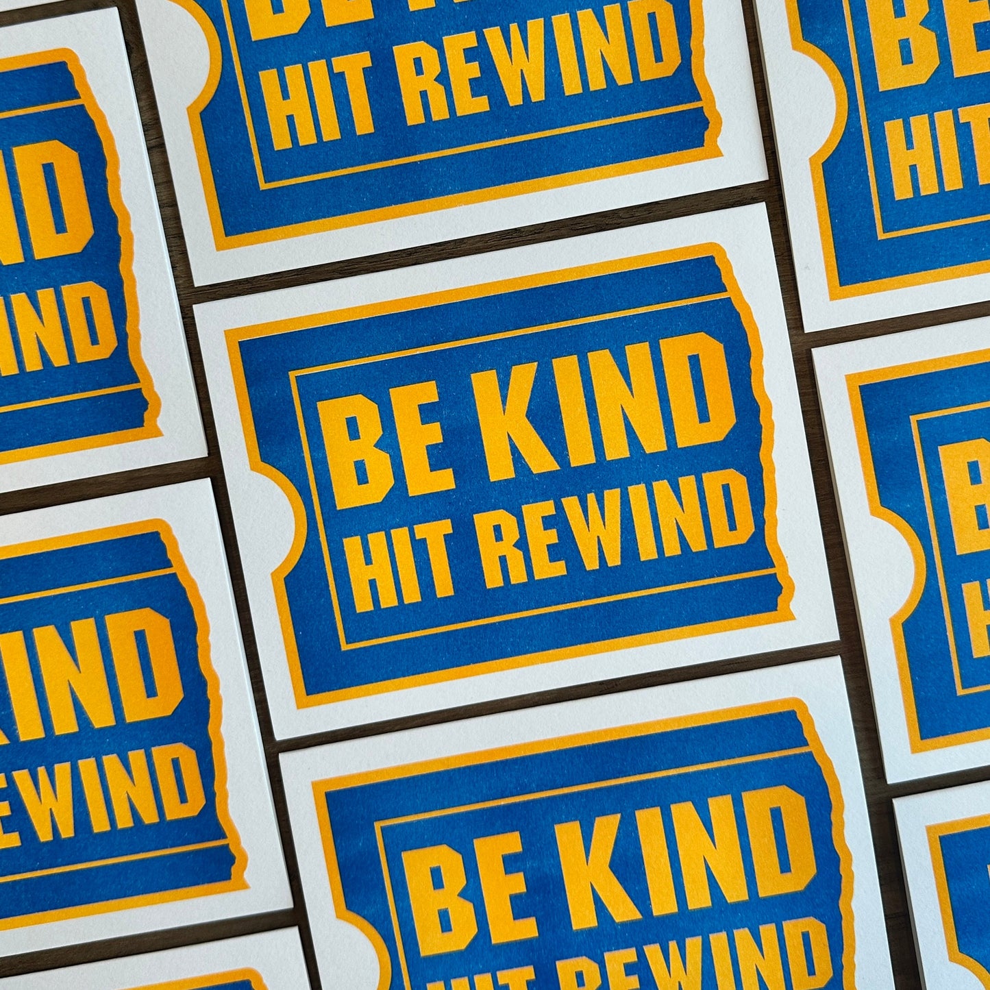 Be Kind, Hit Rewind - Risograph Card