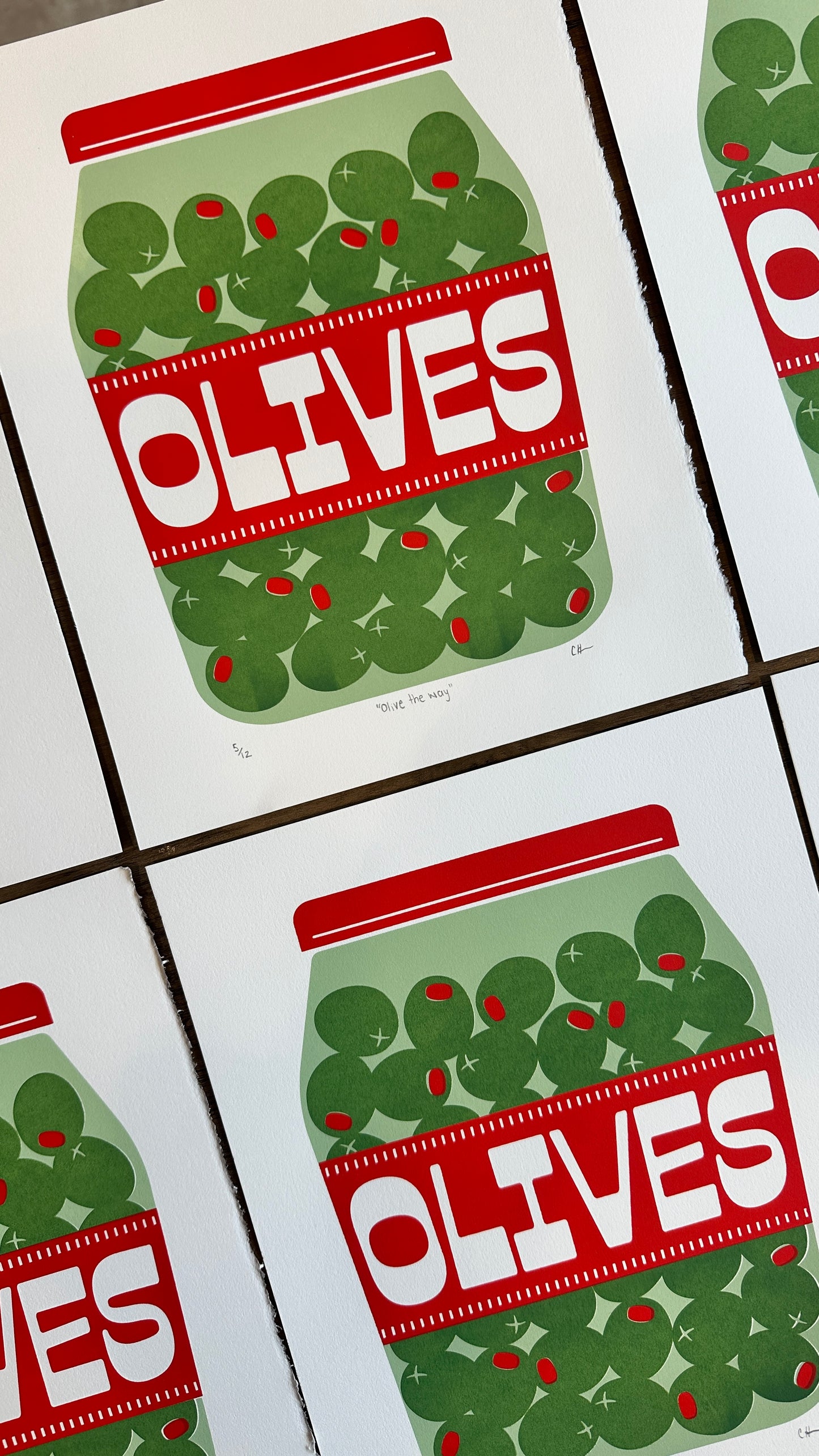 olive the way- Screen Print (3 layer),  8x10