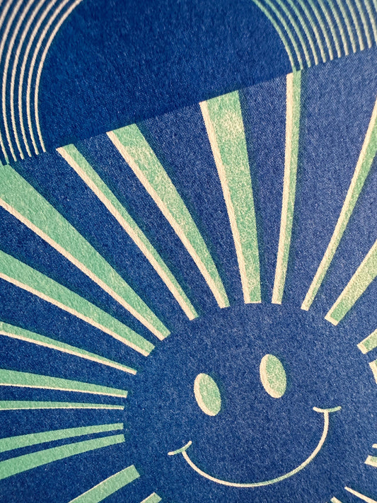 Vinyl Record - Risograph Print,  8x10