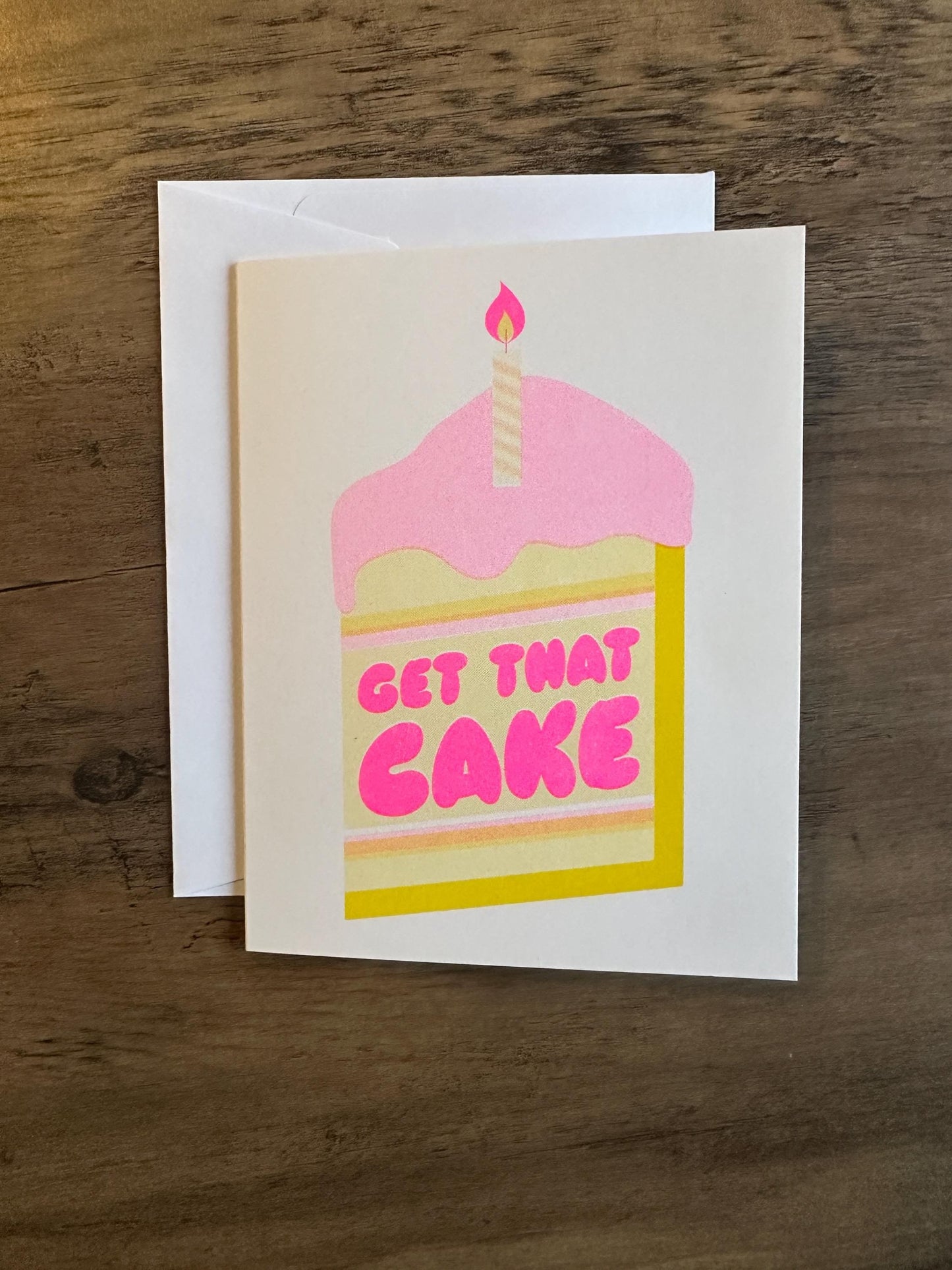 Get That Cake - Risograph Card