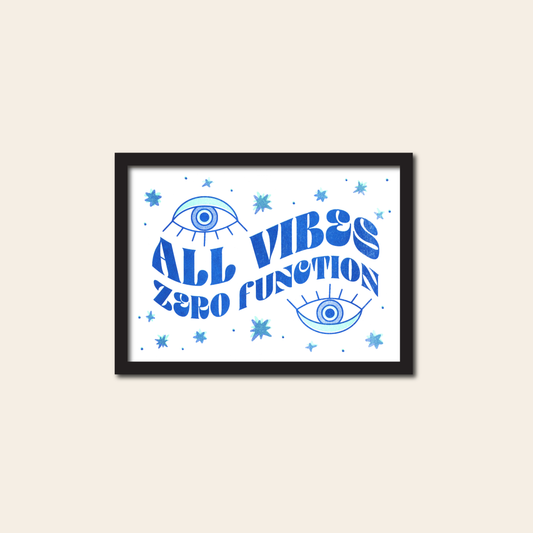 All Vibes, Zero Function - Risograph Print,  7x5